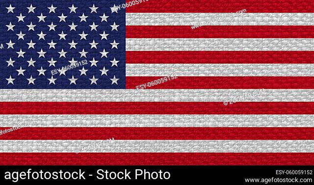the American national flag of United States Of America, America with fabric texture