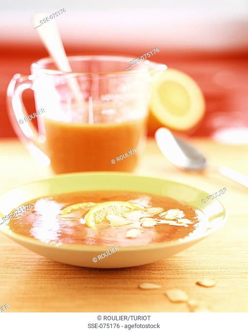 Iced melon and orange soup
