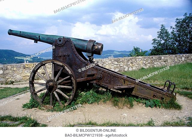 Croatia, island Brac old cannon with Povlja