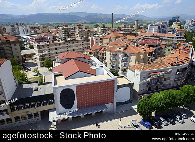 View from Red Tower, Theatre, City Centre, Korca, Korça, Albania, Europe