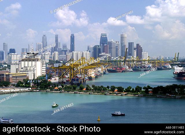 The container port of Singapore