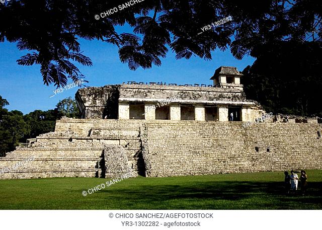 The Palace in the ancient Mayan city of Palenque, Chiapas, Mexico, February 21, 2010