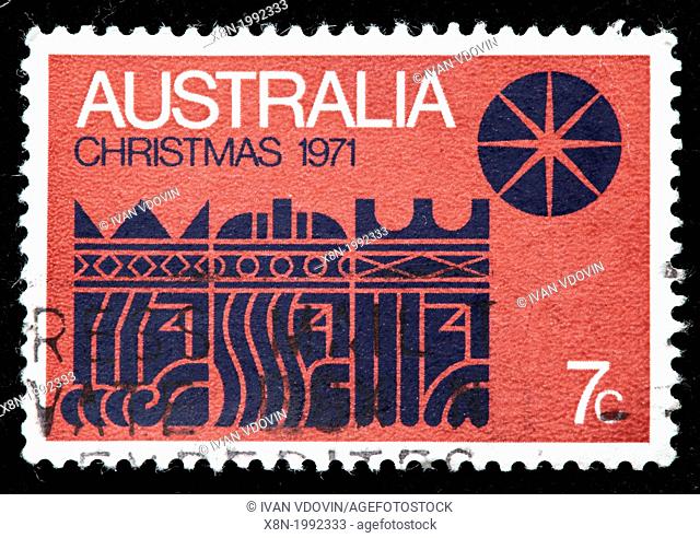 Christmas, postage stamp, Australia, 1971
