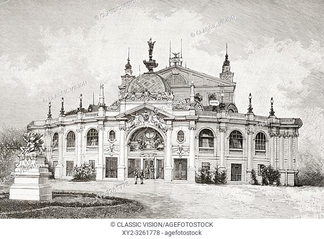 Facade of international theatre, designed by architects Ferdinand Fellner (1849-1919) and Hermann Helmer (1849-1919), Vienna, Austria