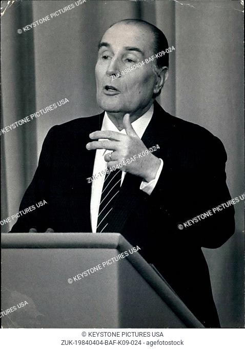 Apr. 04, 1984 - President Francois Mitterrand held the third press conference of his term in order to explain his social and economic politics
