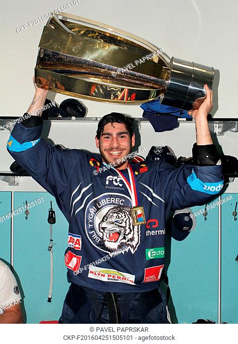 The Czech team Bili Tygri Liberec won the Czech ice hockey Extraleague for the first time when it beat Sparta Praha 2-1 in the sixth game of the play off series...