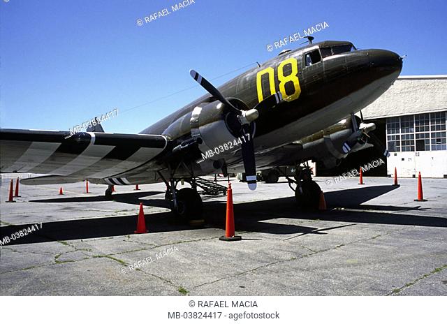 USA, New York, Long Iceland, American,  Air power museum, Douglas C-47,   Airplane museum, open areas, exhibition, airplane, fight airplane, supply airplane