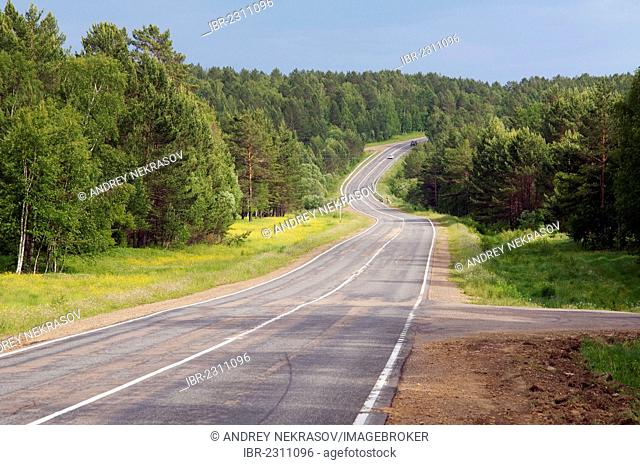 Road Irkutsk - Listvyanka, Irkutsk region, Siberia, Russian Federation, Eurasia