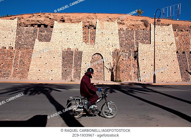 Street scene in Ouarzazate city center, Morocco