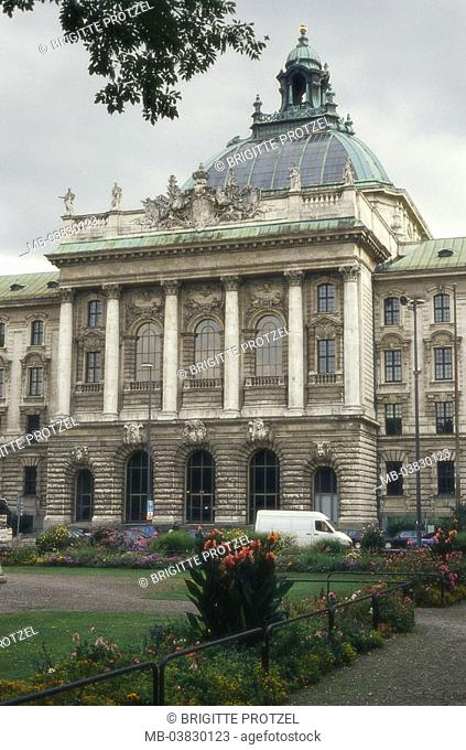 Germany, Upper Bavaria, Munich,  Justice palace, detail,   Bavaria, city center, buildings, construction, style, Neubarock, Neubarockbau, 1891-98