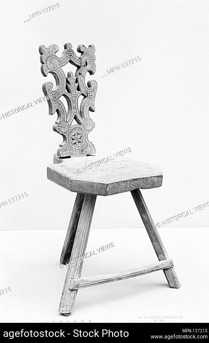 Chair. Date: 17th century; Culture: Northern Italian; Medium: Oak?; Dimensions: Overall: 37 1/4 x 16 1/2 x 19 in. (94.6 x 41.9 x 48