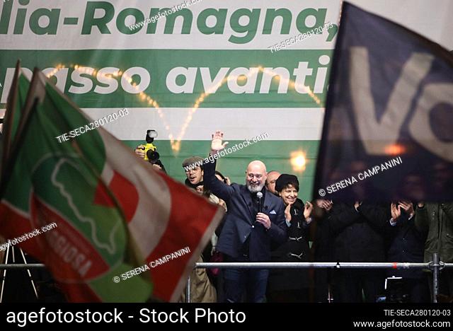 President of Emilia Romagna region Stefano Bonaccini during the celebrations in Piazza Grande , Modena, ITALY-27-01-2020