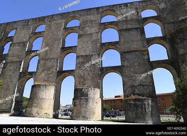 Elvas, Amoreira Aqueduct (16-17th century). Unesco World Heritage Site. Portalegre, Alentejo, Portugal