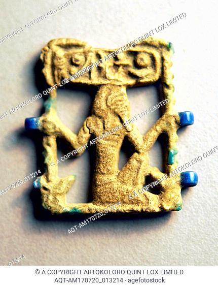 Heh amulet with the Name of Amenhotep III, New Kingdom, Dynasty 18, ca. 1390â€“1352 B.C., From Egypt, Upper Egypt, Thebes, West Valley of the Kings