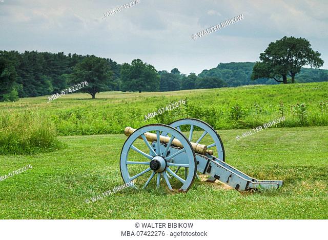 USA, Pennsylvania, King of Prussia, Valley Forge National Historical Park, Battlefield of the American Revolutionary War, Muhlenberg Brigade cannon