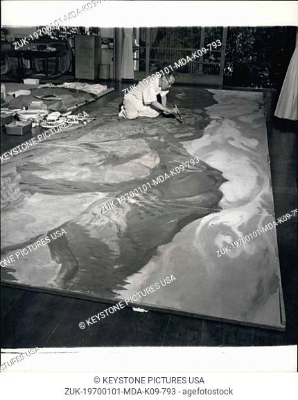 Jan. 1, 1970 - Mr. R. Kawabata, a specialist in murals, at work on his 'Mountain & Morning' measuring 39 feet by 8 feet. It will be shown at the final stages of...