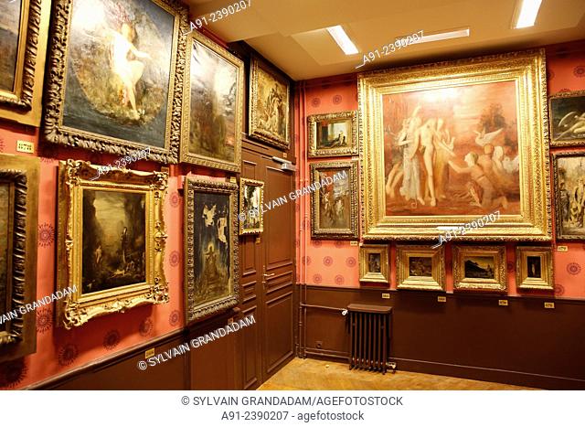 France, Ile-de-France, Paris, painter Gustave Moreau Museum. Located in what was his family home and studio french Artist Gustave Moreau (1826-1898) has created...