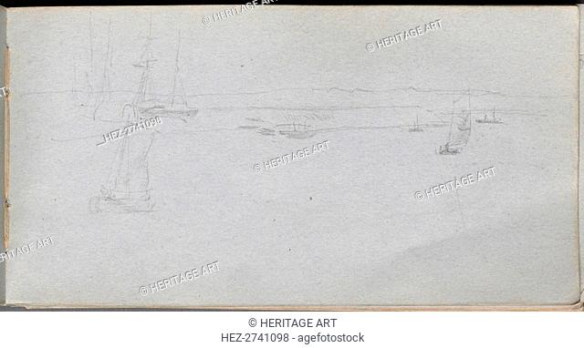 Sketchbook, page 94: Seascape. Creator: Ernest Meissonier (French, 1815-1891)