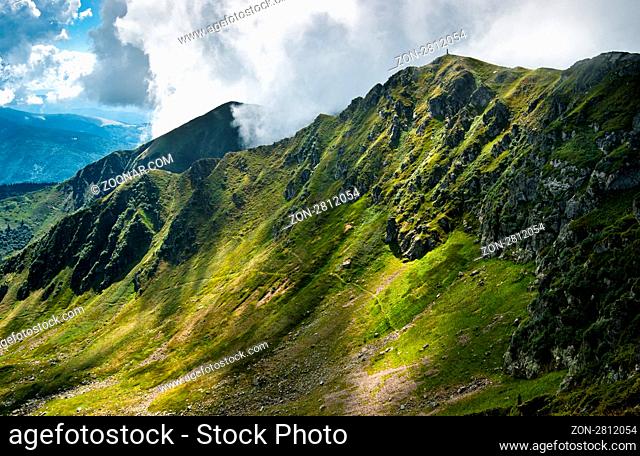 Carpathian mountains on the border of Ukraine and Romania. Large resolution