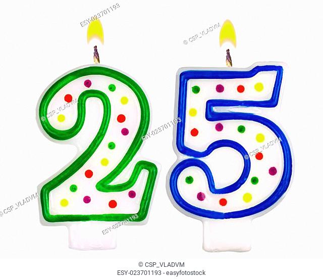 Birthday candles number twenty five