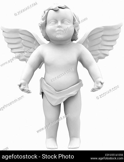 3d generated picture of an isolated white angel