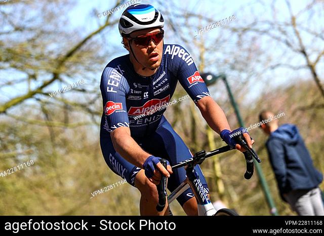 Belgian Simon Dehairs of Alpecin-Fenix and pictured in action during the 'Bredene Koksijde Classic' one day cycling race, 199 km from Bredene to Koksijde