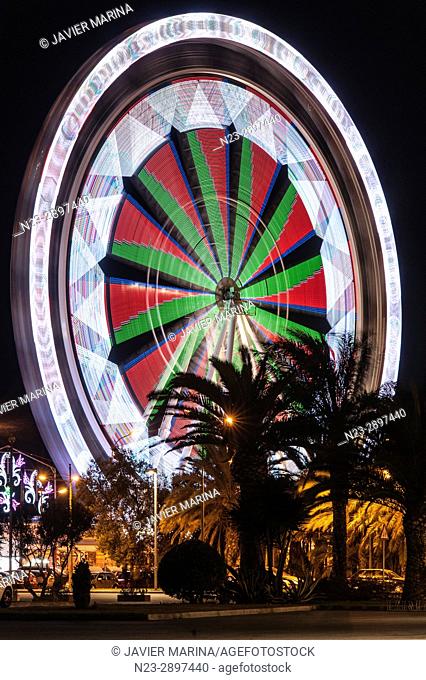 Ferris wheel at the fair in Valencia, Valencian Community, Spain