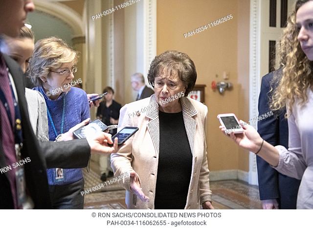 United States Representative Nita Lowey (Democrat of New York) answers reporter's questions as she departs the US Senate Chamber after joining her US House...