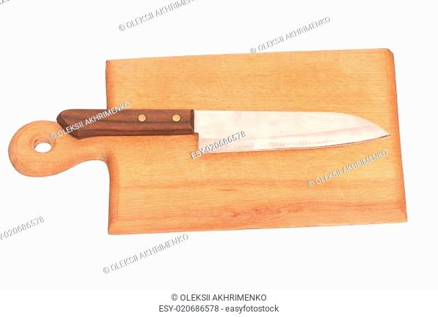 board with knife