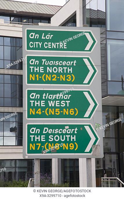 Highway Direction Sign, Dublin, Ireland