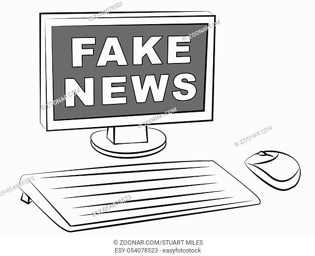 Fake News Desktop Computer Message Propaganda 3d Illustration