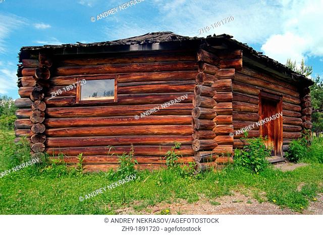 traditional wooden Buryat house, 'Taltsa's' Talzy - Irkutsk architectural-ethnographic museum  Baikal, Siberia, Russia