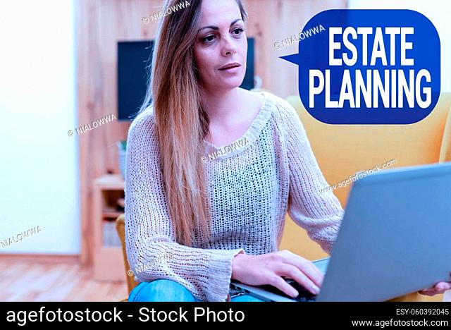 Conceptual caption Estate Planning, Business concept preparation of tasks that manage an individual s is asset Abstract Taking Online Examination