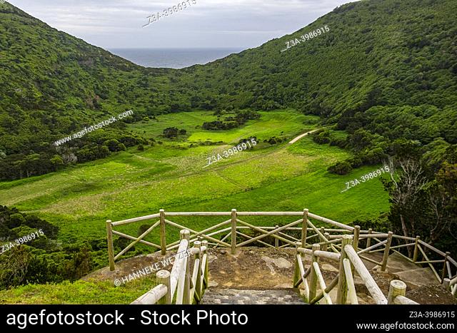 Anga de Heroismo, Terceira Island, Azores, Portugal - May, 2022: Monte Brasil walking trail (PRC 04 TER)