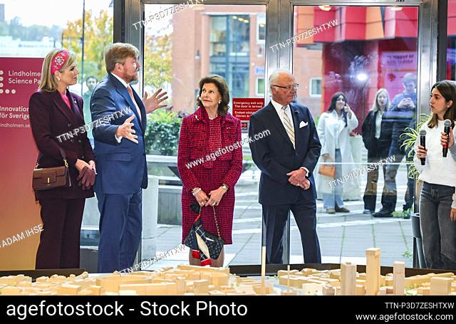 GÖTEBORG 20221013 Nederländernas drottning Máxima, kung Willem-Alexander och Sveriges kung Carl Gustaf och drottning Silvia besöker Lindholmen Science PArk i...