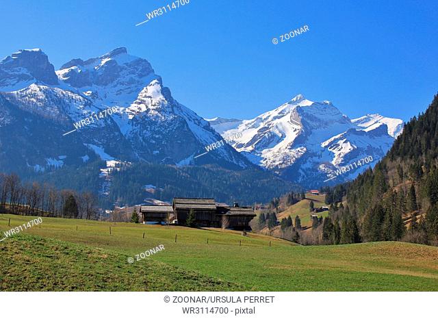Arrival of spring in Gsteig bei Gstaad