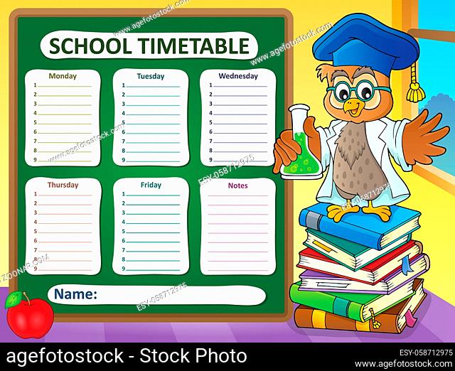 Weekly school timetable template 7 - picture illustration