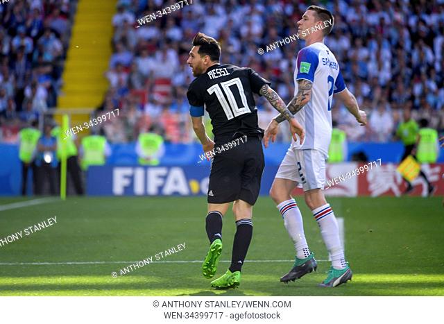 FIFA 2018 World Cup Argentina v Iceland Featuring: Lionel Messi Where: Moscow, Russian Federation When: 15 Jun 2018 Credit: Anthony Stanley/WENN.com