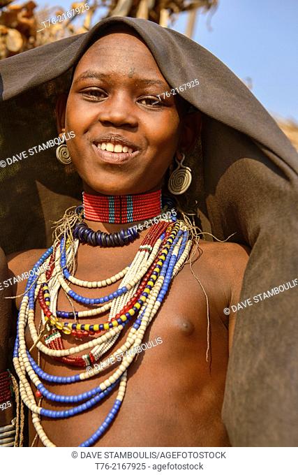 girl of the Arbore tribe in the Lower Omo Valley of Ethiopia
