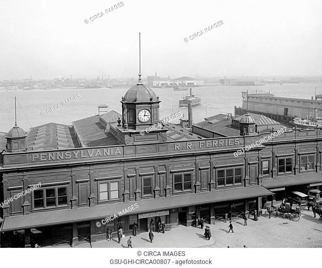 Pennsylvania R.R. Ferries, Philadelphia, Pennsylvania, USA, circa 1908