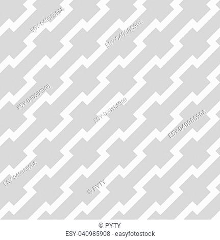 White zigzag lines in diagonal arrangement on grey background. Abstract background geometrical seamless pattern