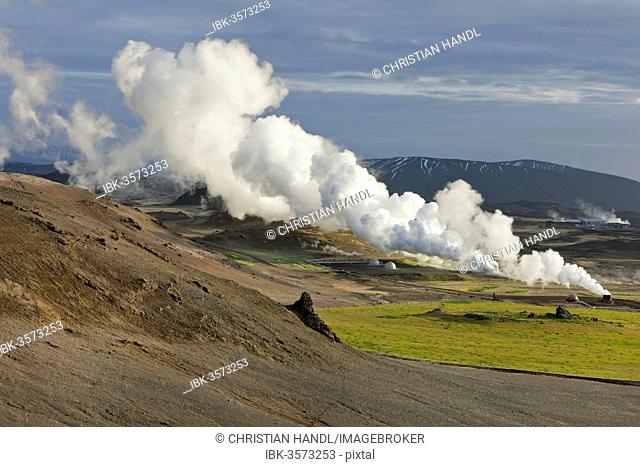 Steam column in geothermal area, Skútustaðir, Northeastern Region, Iceland