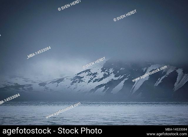 A mountain on Spitsbergen in the fog