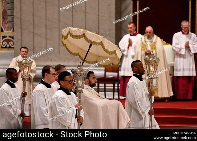 First Vespers and Te Deum in thanksgiving for the past year presided over by Pope Francis in Saint Peter's Basilic. Vatican City, December 31st, 2019