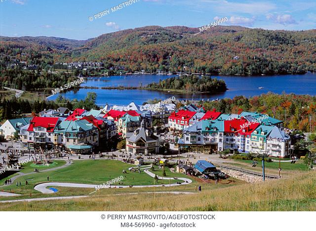 Mt. Tremblant resort village and lake in autumn. Laurentians. Québec. Montréal