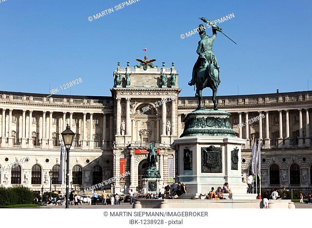 Equestrian statue of Archduke Karl, Hofburg Imperial Palace, Heldenplatz Heroes' Square, Vienna, Austria, Europe