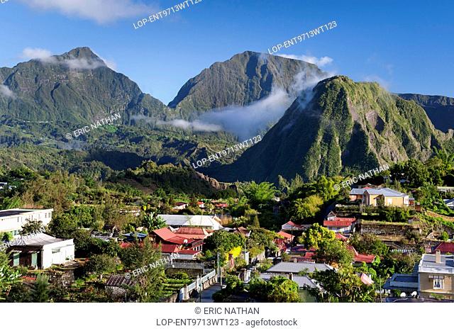 France, Reunion Island, Hell Bourg. Hell Bourg village in the Cirque de Salazie caldera on the French island of Reunion in the Indian Ocean