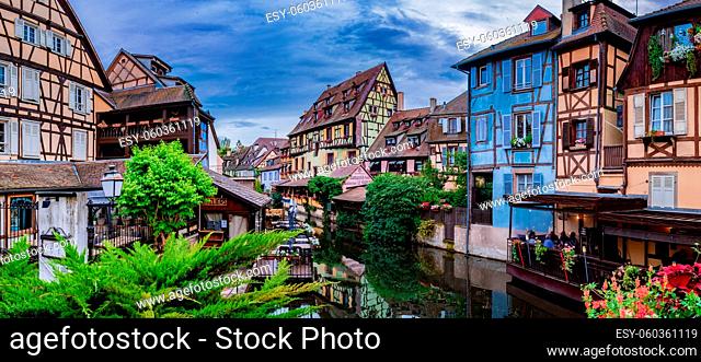 Beautiful view of colorful romantic city Colmar, France, Alsace . Europe June 2020