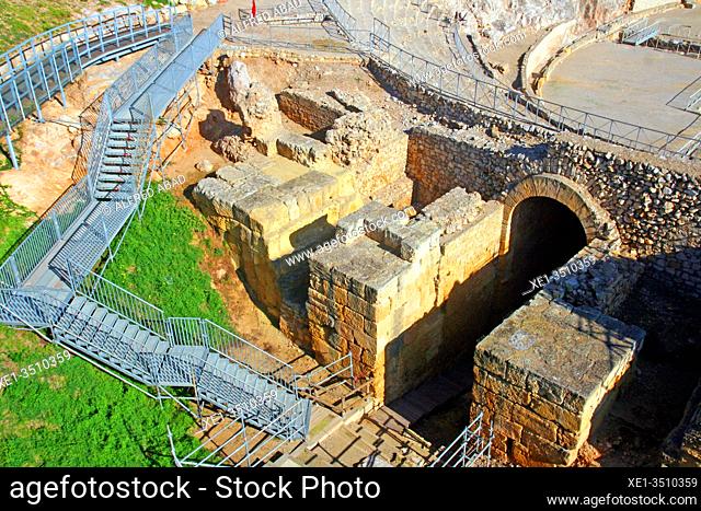 ruins , roman amphitheater, Tarragona, Catalonia, Spain
