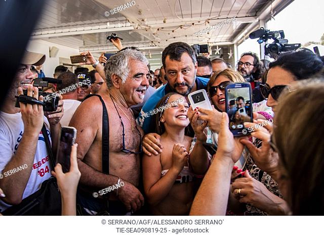 Beach Tour of the Lega Party Secretary Matteo Salvini, Termoli, Campobasso, Molise, Italy 09-08-2019